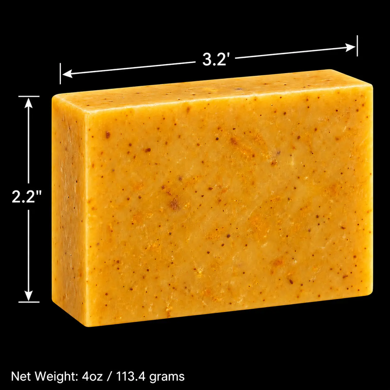 Ample Natural Turmeric Bar Soap Measurement and Size