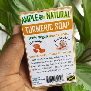 Turmeric Soap for Face & Body - Organic and Naturally Made in Jamaica 4oz Bar