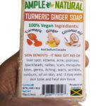 Turmeric Ginger Soap for Face & Body - Organic and Naturally Made in Jamaica 4oz Bar