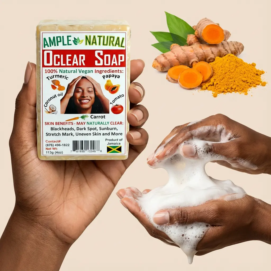 Oclear Bar Soap in hand