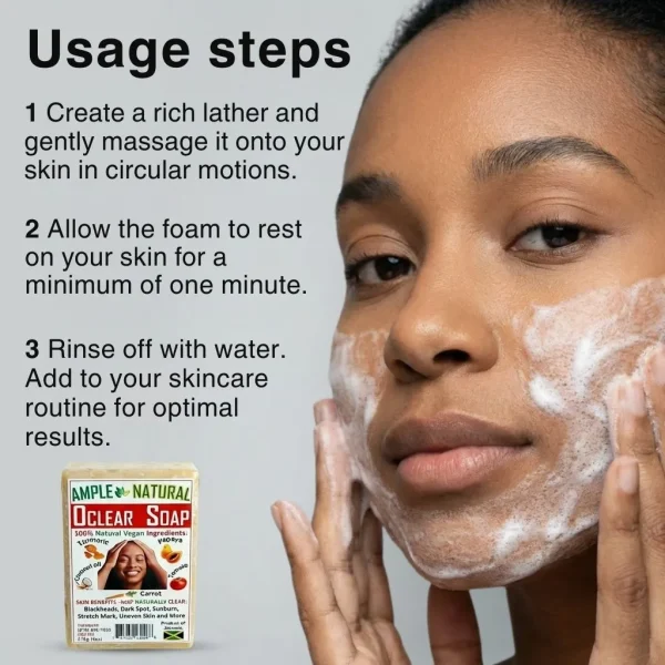 Oclear bar soap on your face