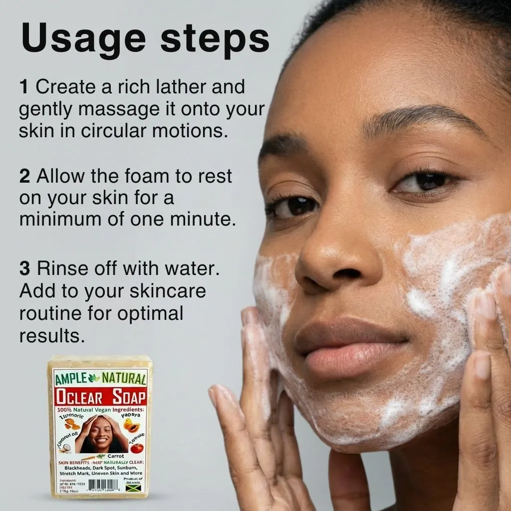 Oclear bar soap on your face